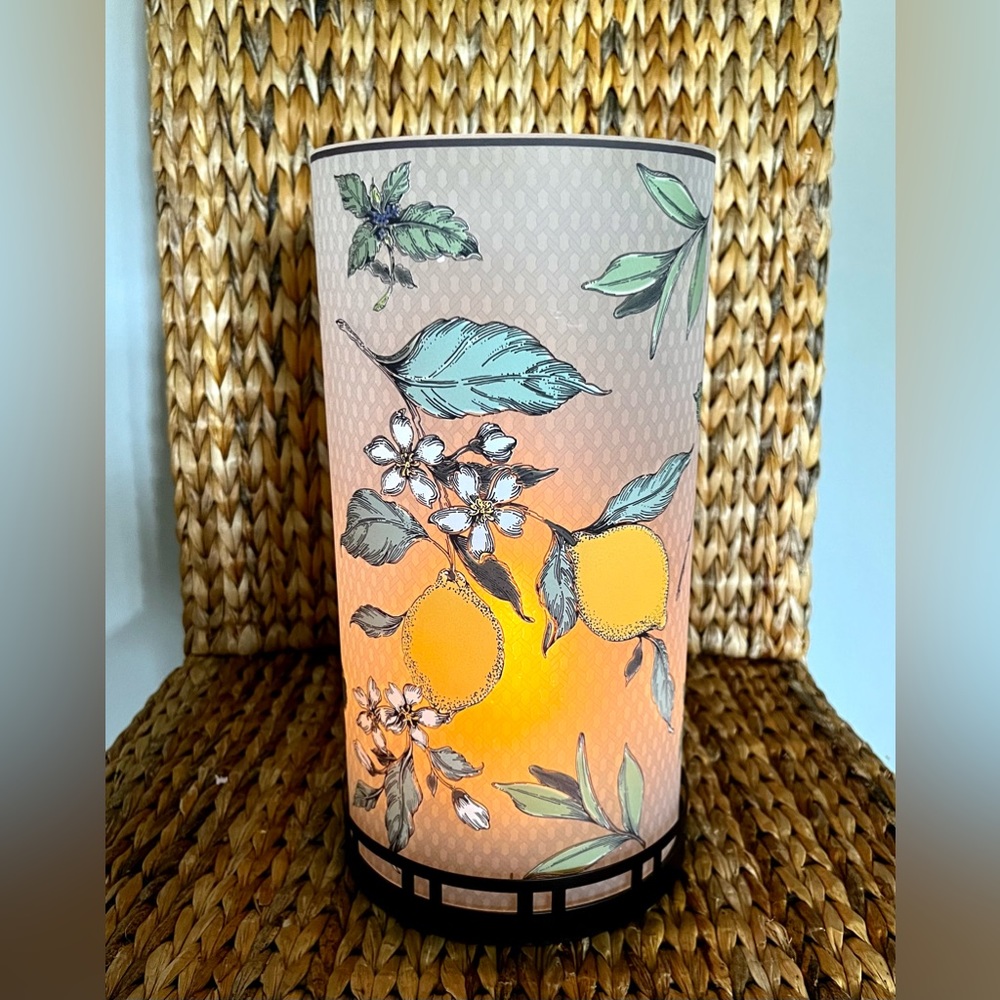 Glass Floral Candle Hurricane Holder